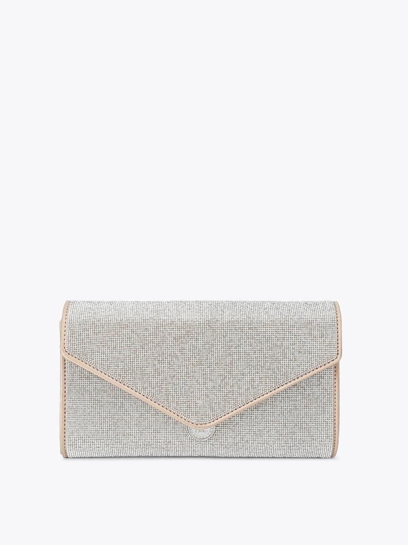 Carvela silver spiral envelope clutch bag, imported from the UK