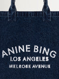 ANINE BING blue Leo denim tote bag spacious 46x50cm, UK version