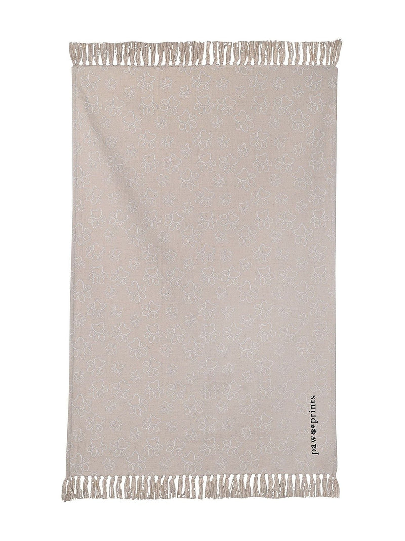 Widdop natural paw print pet blanket, UK version