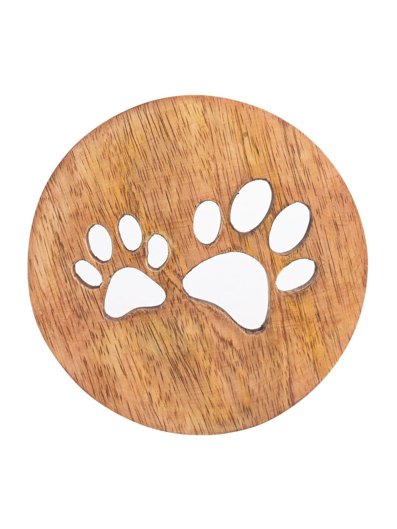 Widdop brown paw prints coasters set of 4, UK version