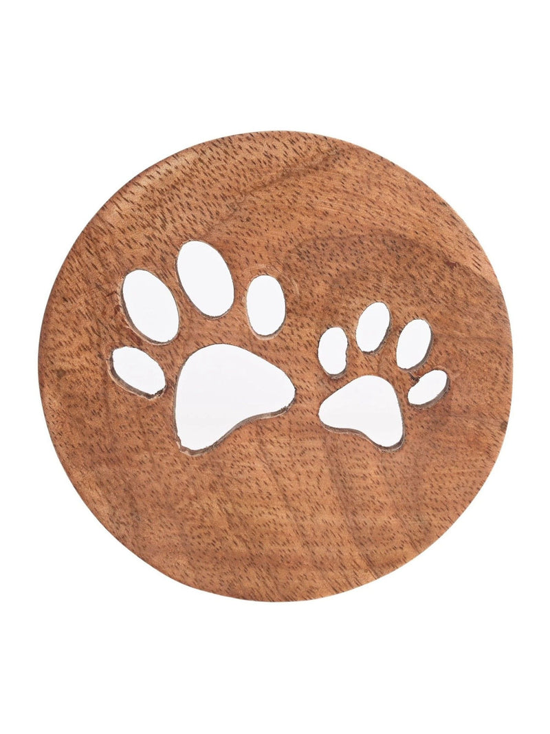 Widdop brown paw prints coasters set of 4, UK version