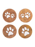 Widdop brown paw prints coasters set of 4, UK version