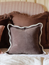 Next Ellenvale Interiors Chocolate Brown Chloe Scallop Cushion Cover 45 x 45cm- Buy online at McGrocer