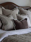 Ellenvale Interiors Darcy cushion cover chocolate brown stripe 45cm, imported from the UK