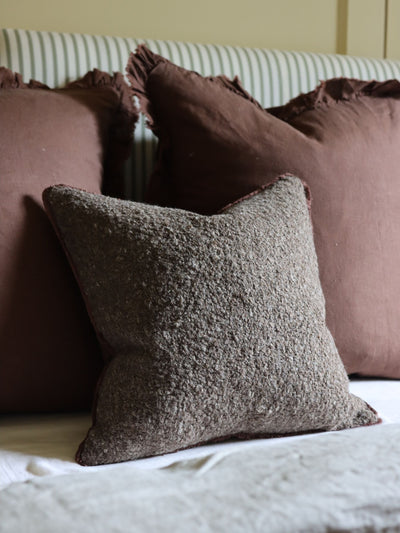 Next Ellenvale Interiors Chocolate Brown Sofia Boucle Cushion Cover 45 x 45cm- Buy online at McGrocer