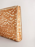 Leather pouch deer print in genuine leather - British product