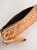 Leather pouch deer print in genuine leather - British product