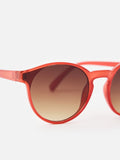 Oliver Bonas red preppy sunglasses with brown tinted lenses - British product