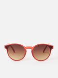 Oliver Bonas red preppy sunglasses with brown tinted lenses - British product