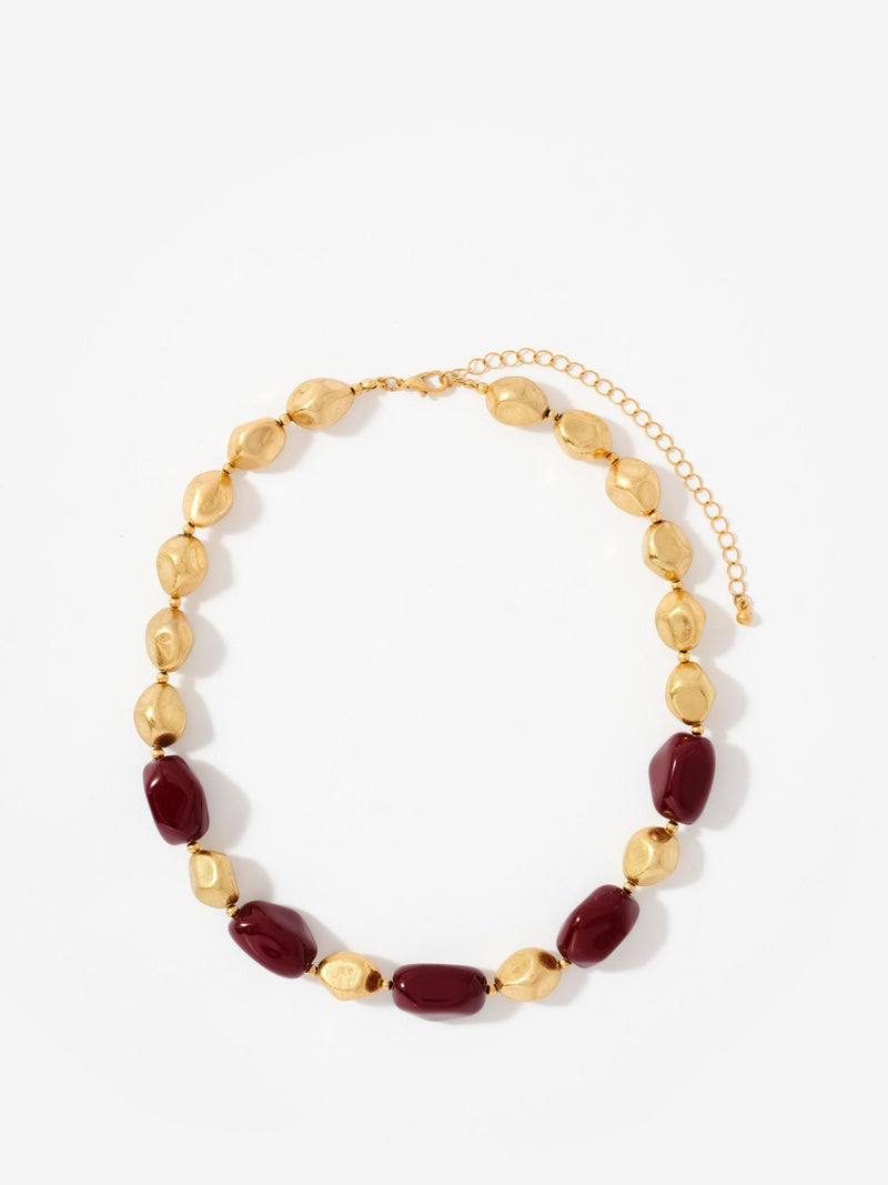 Mint Velvet red resin chunky beaded necklace (British brand)