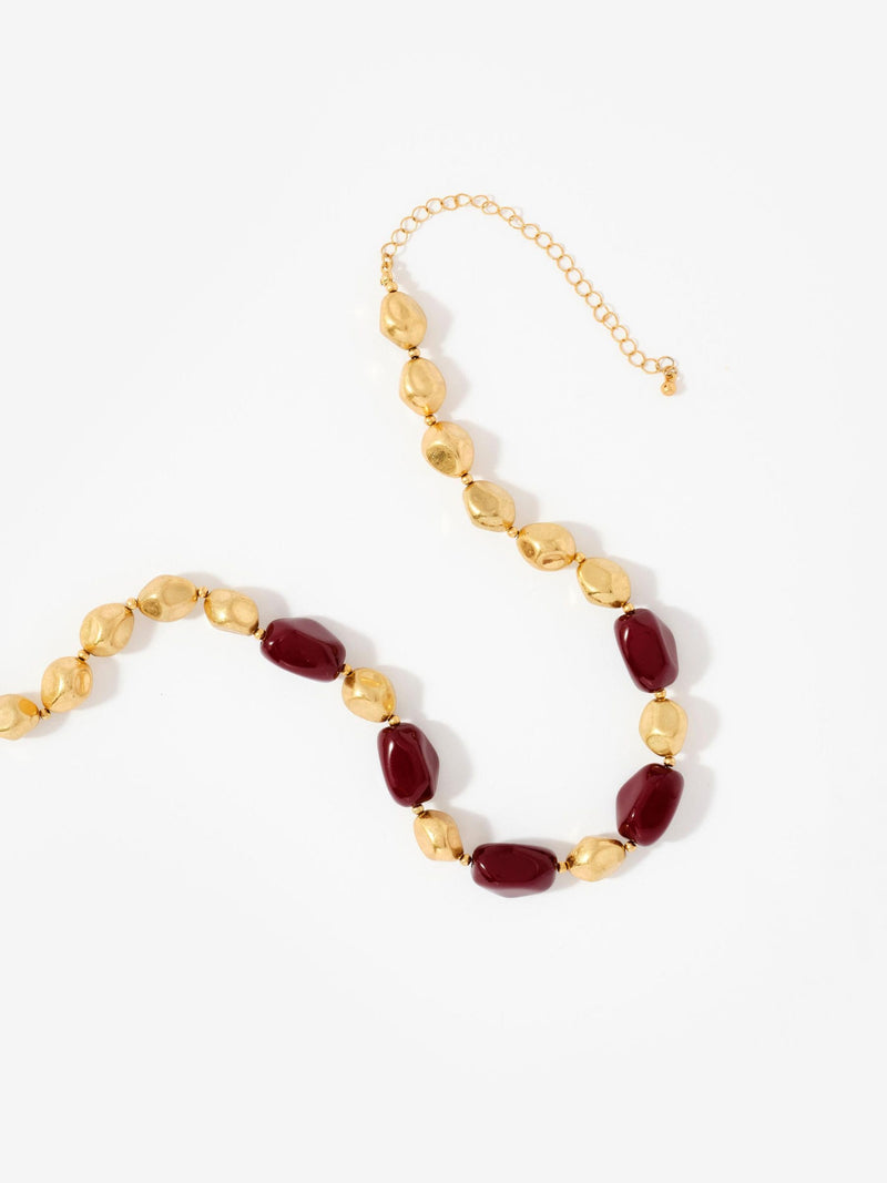 Mint Velvet red resin chunky beaded necklace (British brand)