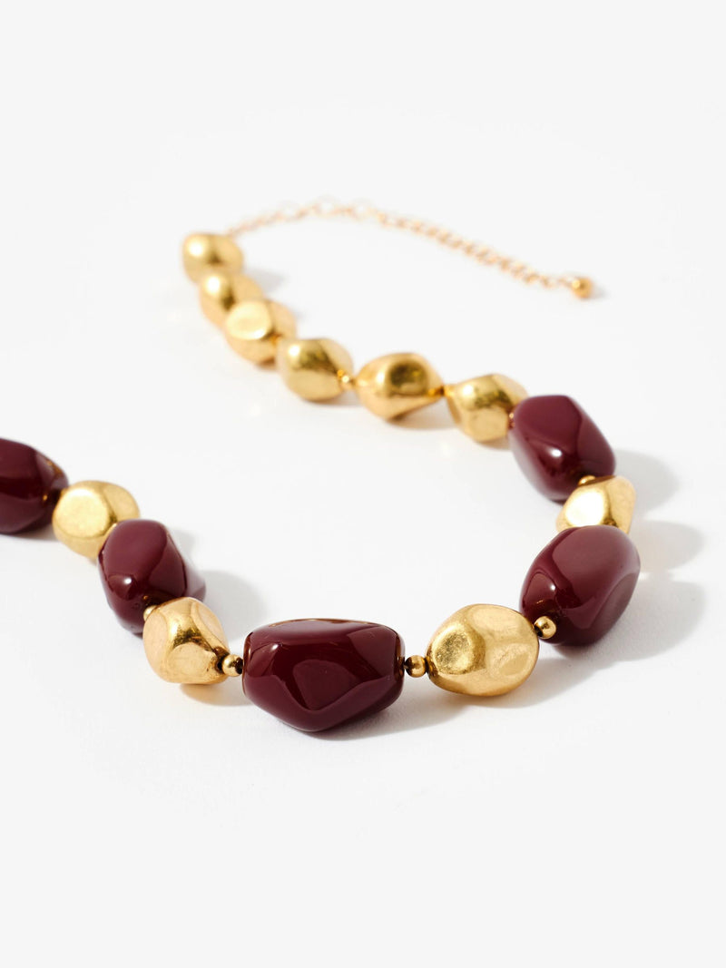 Mint Velvet red resin chunky beaded necklace (British brand)
