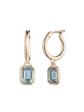 Lauren Ralph Lauren gold aqua huggie hoop earrings imported from the UK