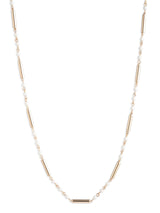Next Lauren Ralph Lauren Gold Tone Pearl Linear Necklace 51cm- Buy online at McGrocer