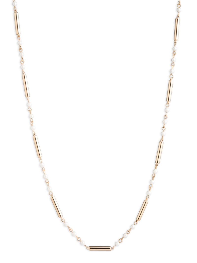 Lauren Ralph Lauren gold tone pearl linear necklace (British brand)