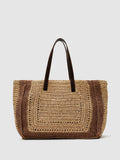 Reiss Rosie raffia-effect zebra-print tote bag (British brand)