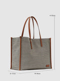 Reiss striped canvas tote bag navy/off white, UK version