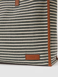 Reiss striped canvas tote bag navy/off white, UK version