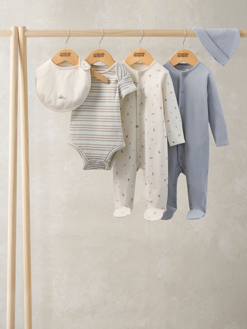 Mamas & Papas 5-piece baby clothing set blue, UK version