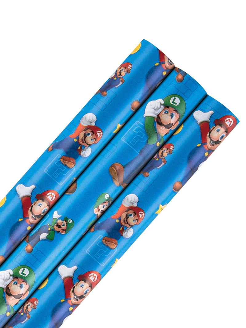 Hallmark Super Mario Bros wrapping paper 3 pack, UK version