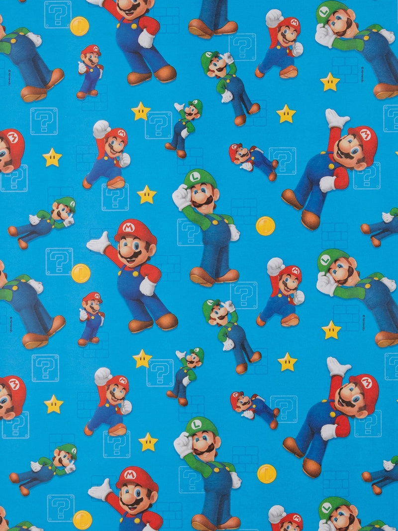 Hallmark Super Mario Bros wrapping paper 3 pack, UK version