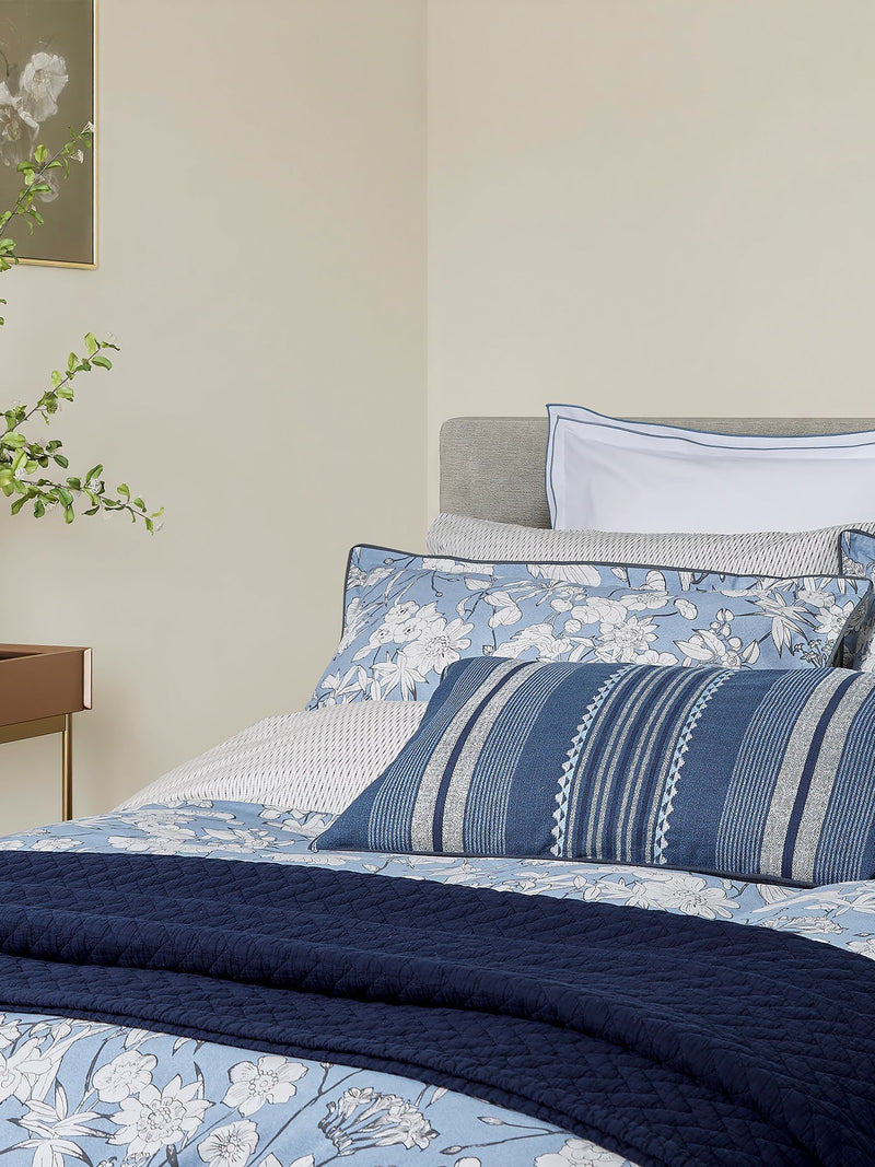 Bedeck of Belfast pillowcase pair chambray blue - British product