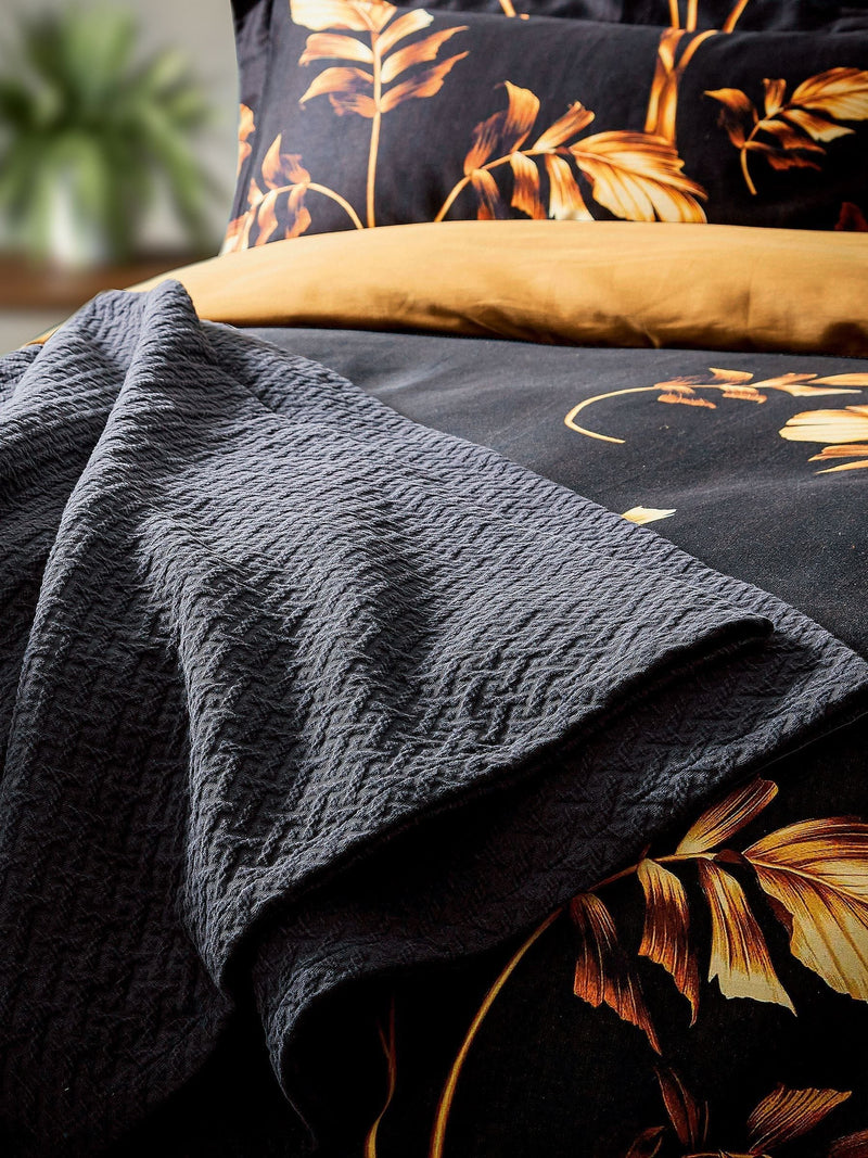 Ted Baker black diagonal matelassé throw, UK version