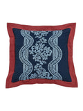 Sanderson Aubrey cushion indigo embroidered leaf trail 45x45cm, UK version