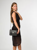 Pure Luxuries London black leather cross body bag (British brand)