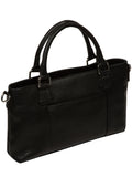 Cultured London Black Aviana leather grab bag, imported from the UK