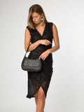 Pure Luxuries London Black Calista leather grab bag, imported from the UK