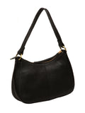 Pure Luxuries London Black Calista leather grab bag, imported from the UK
