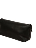 Cultured London black Isabetta leather clutch bag, imported from the UK