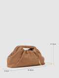 Reiss tan croc-embossed suede clutch bag, imported from the UK