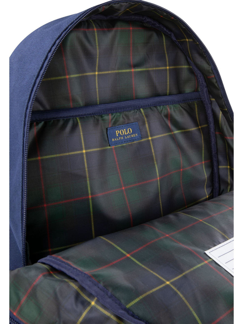 Polo Ralph Lauren blue logo canvas backpack 16.75 inch, UK version