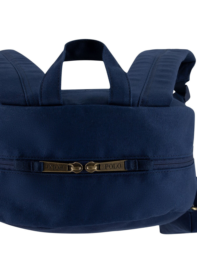 Polo Ralph Lauren blue logo canvas backpack 16.75 inch, UK version