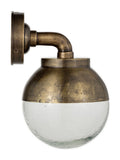 Nkuku antique brass outdoor wall lamp, UK version
