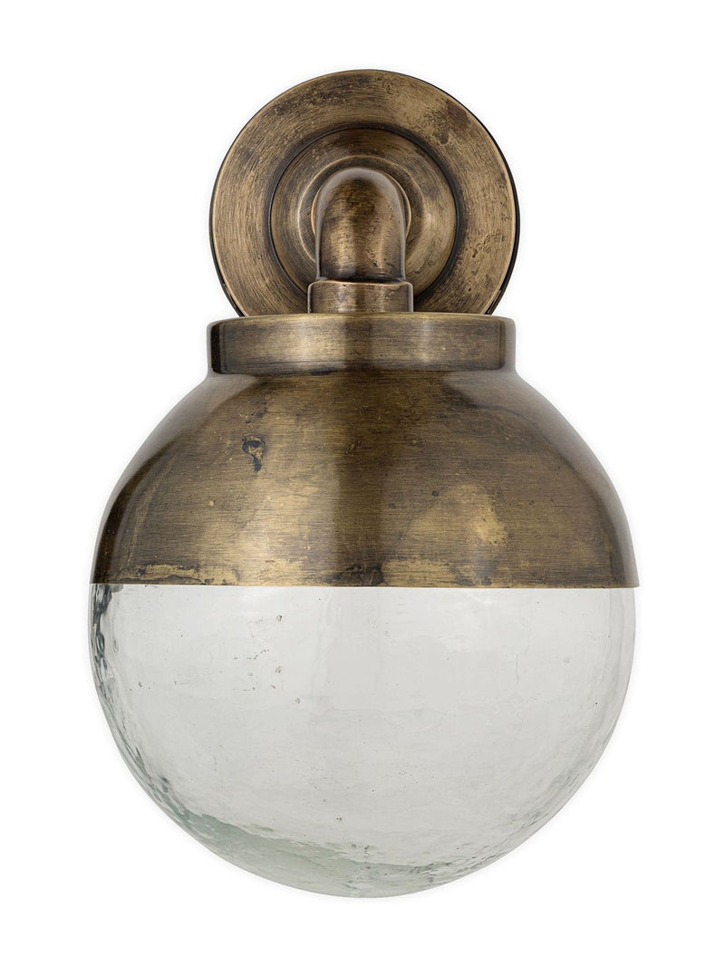 Nkuku antique brass outdoor wall lamp, UK version