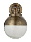 Nkuku antique brass outdoor wall lamp, UK version