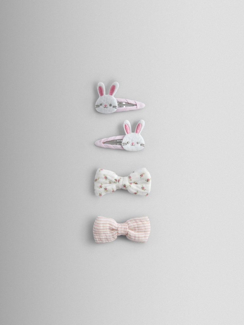 JoJo Maman Bébé light pink bunny hair clips 4-pack, UK version