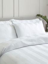 Next Catherine Lansfield White So Soft Satin Stripe Non Iron Pillowcases 4 Pack- Buy online at McGrocer