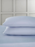 Bianca blue 400 thread cotton sateen pillowcases set - British product