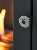 Adam S6 charcoal grey bio ethanol stove with angled pipe - British product