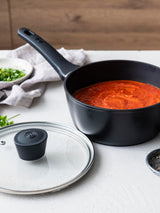 Next Masterchef Black Saucepan with Lid 18cm- Buy online at McGrocer