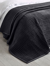 Next Catherine Lansfield Black Velvet Pinsonic Quilted Bedspread 220x220cm- Buy online at McGrocer