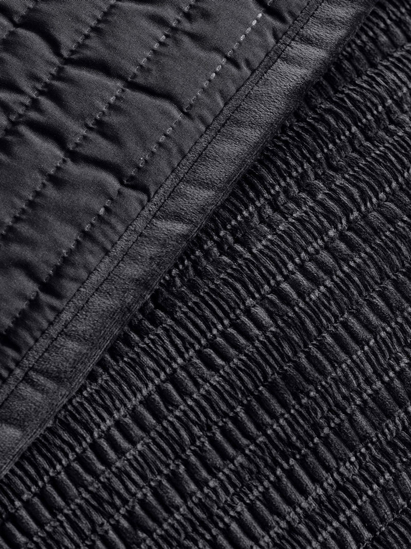 Catherine Lansfield black velvet pinsonic quilted bedspread 220x220cm, UK version