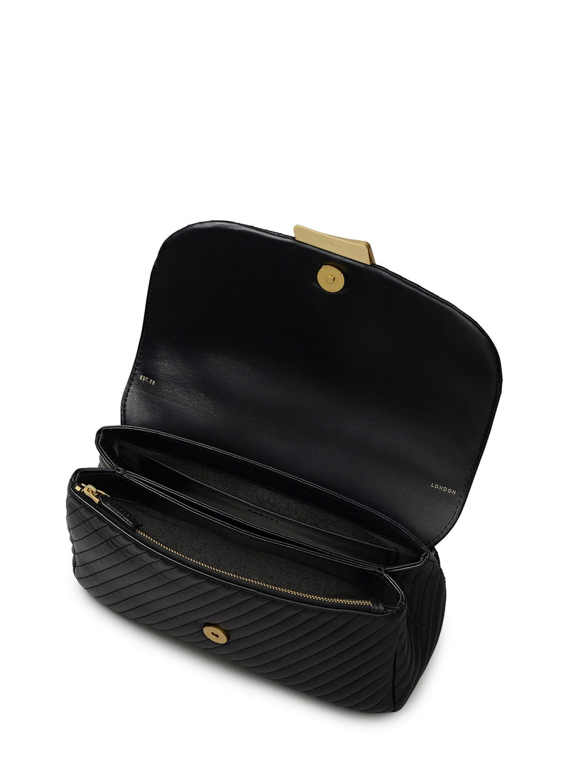 Radley Belsize quilt cross body bag in black leather (British brand)