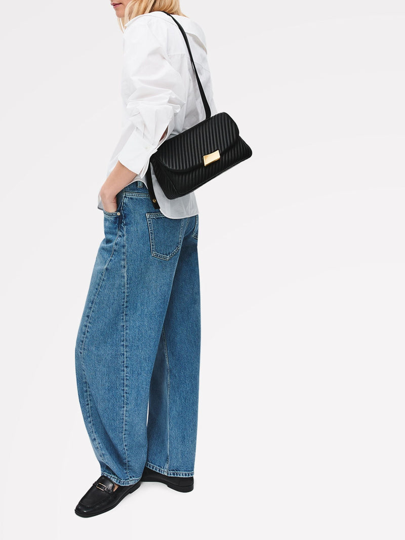 Radley Belsize quilt cross body bag in black leather (British brand)