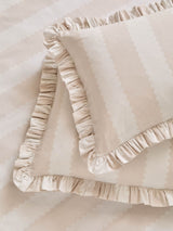 Next Wylder Oat Milk Birdie Stripe Ruffle Pillowcase Pair- Buy online at McGrocer