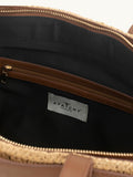 Apatchy Brown Esme raffia tote bag with leather trim - British product